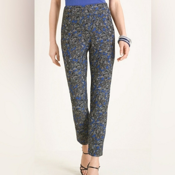 Chicos Travelers CollecttionPrinted Crepe Ankle Pants 0.5R 6R - Picture 2 of 5